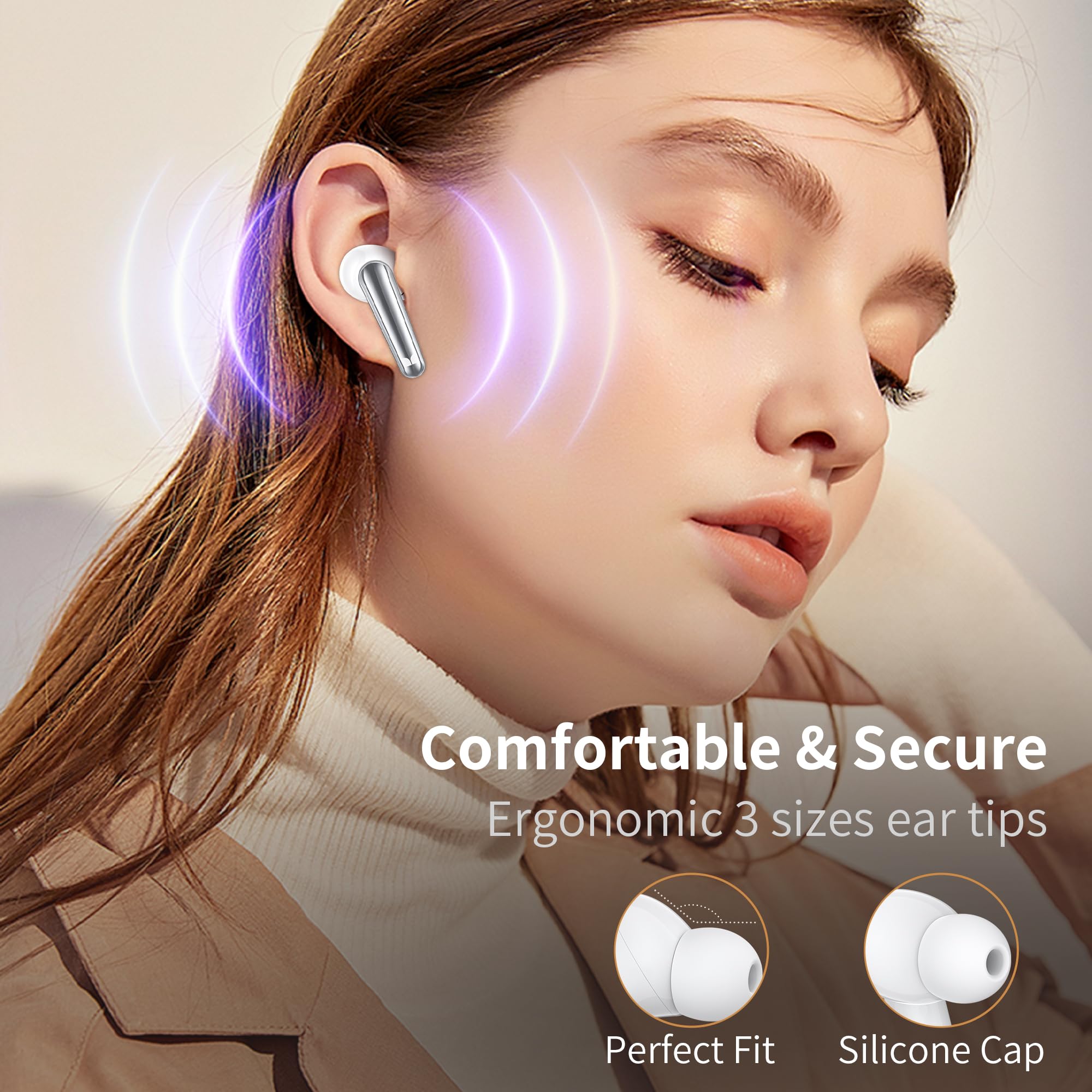 Monster N-Lite 203 AirLinks Wireless Bluetooth 5.3 Earbuds - HiFi Stereo Sound, 30H Playtime, Crystal Clear Calls, USB-C Fast Charging, IPX6 Waterproof in-Ear Headphones (Silver) - Perfect for Gym, Running, Travel & Workouts