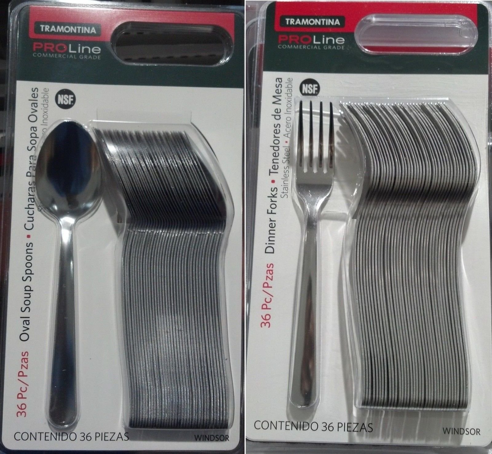 Tramontina Pro Line 36-Piece Dinner Fork & Soup Spoon Set - Commercial Grade 18/10 Stainless Steel Flatware for Restaurants, Catering & Home Dining