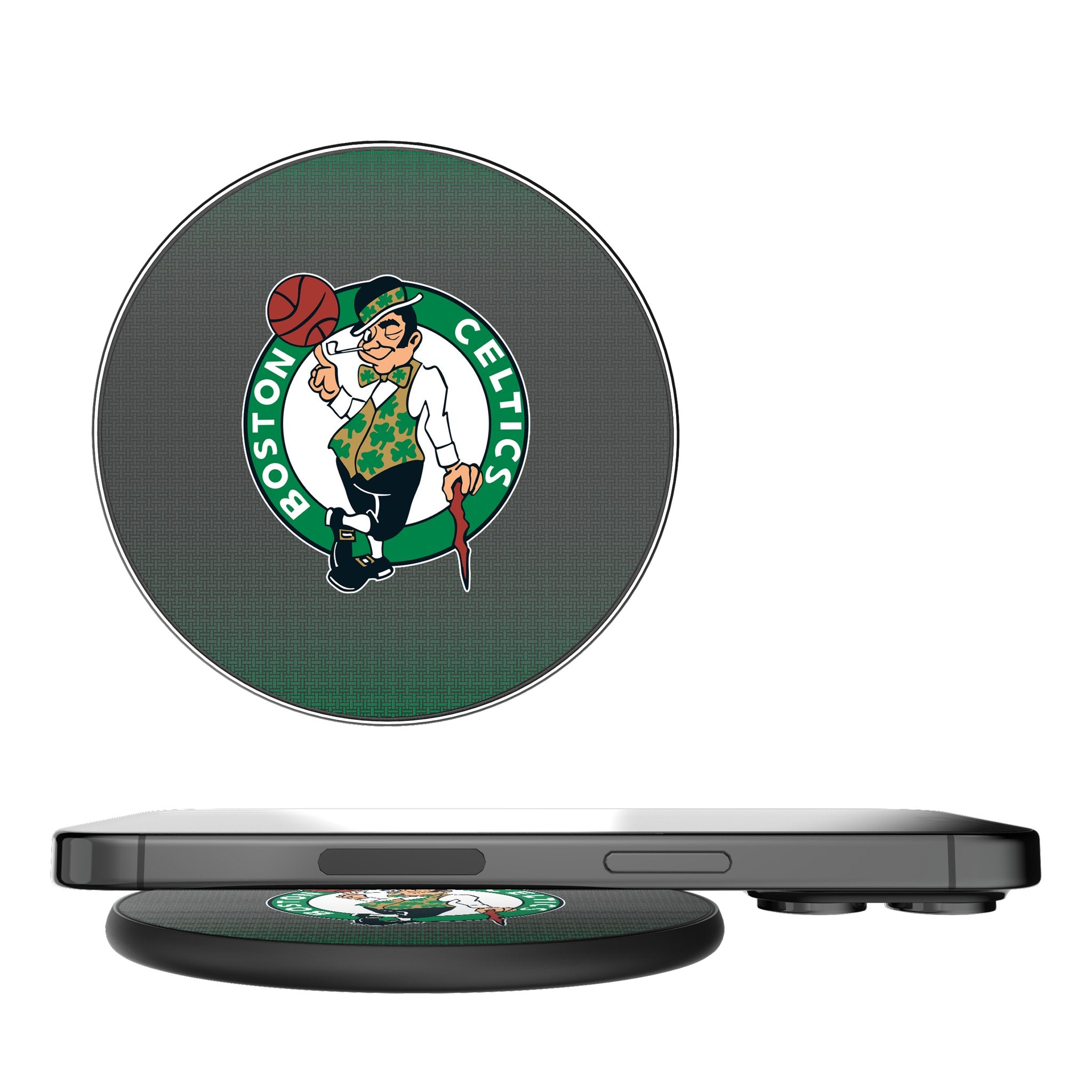 Boston Celtics 15W Fast Wireless Charger Pad - Qi-Certified for iPhone, Samsung, AirPods - Perfect for Home, Office & Car