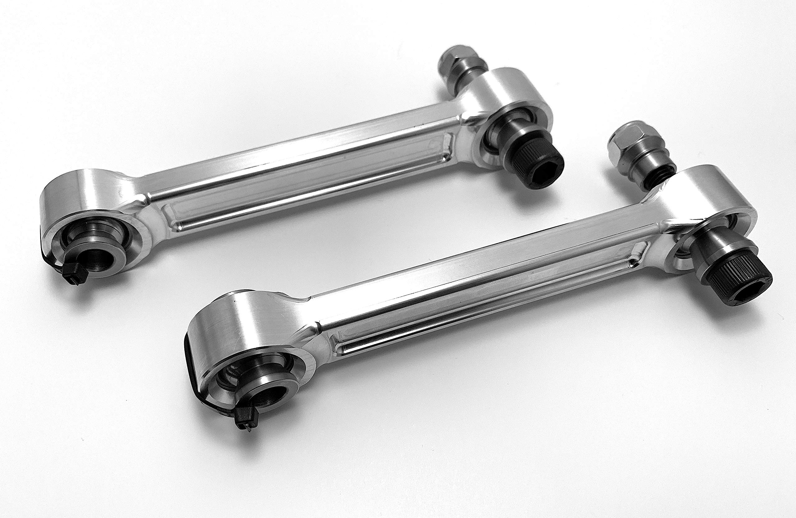 Heavy Duty Rear Sway Bar Links for CAN-AM MAVERICK X3 - USA Made Aftermarket Parts (Machine Silver Finish) | Off-Road Performance Upgrade & Dune Riding Accessories