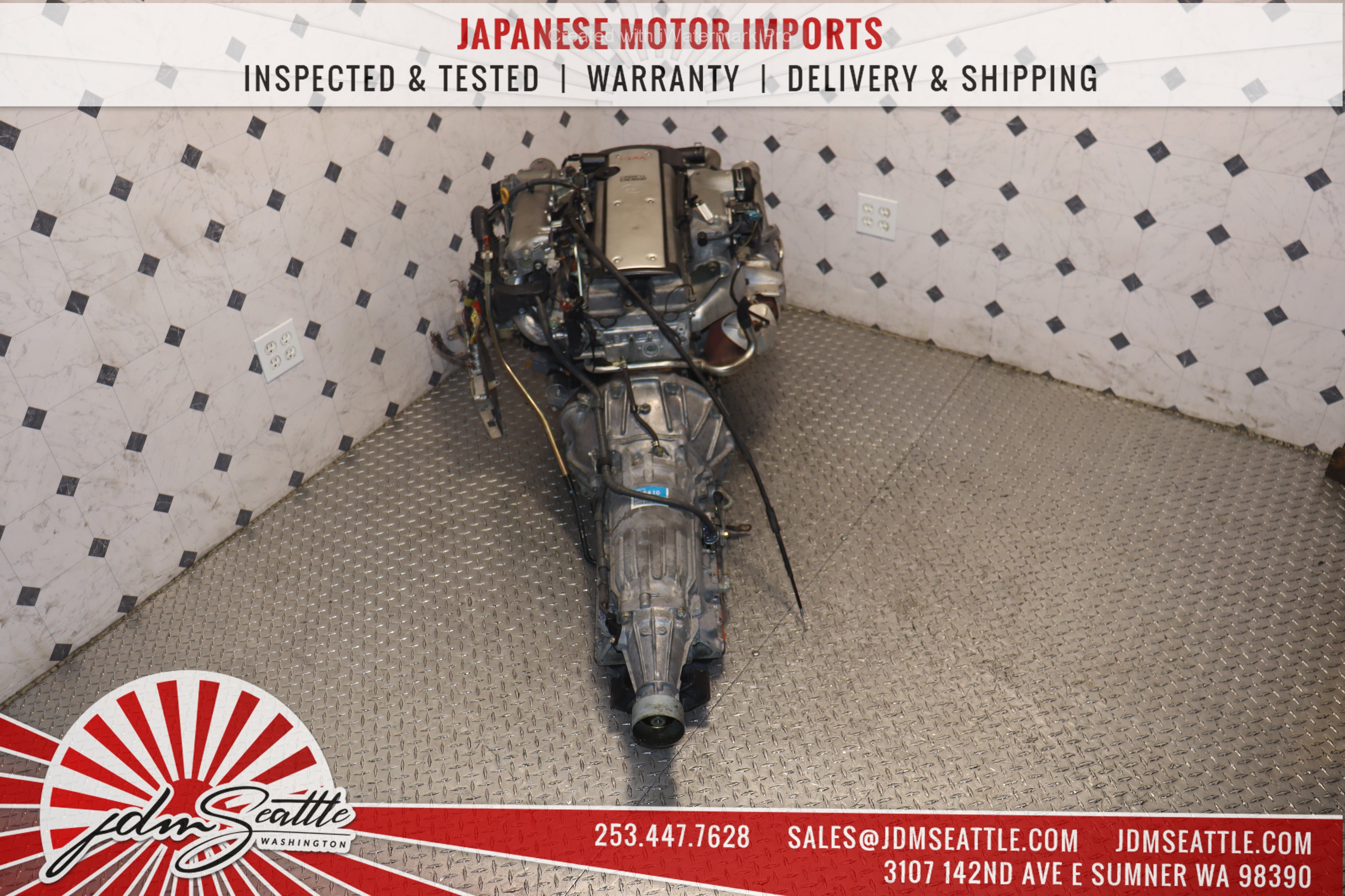 JDM 1JZ-GTE VVTi Turbo Engine & Automatic Transmission Kit - Compatible with Lexus IS300 GS300, Toyota Chaser Mark II, Soarer - Perfect for 1JZ Engine Swap & Performance Upgrades - Ideal for Racing, Drifting & Car Restoration Projects