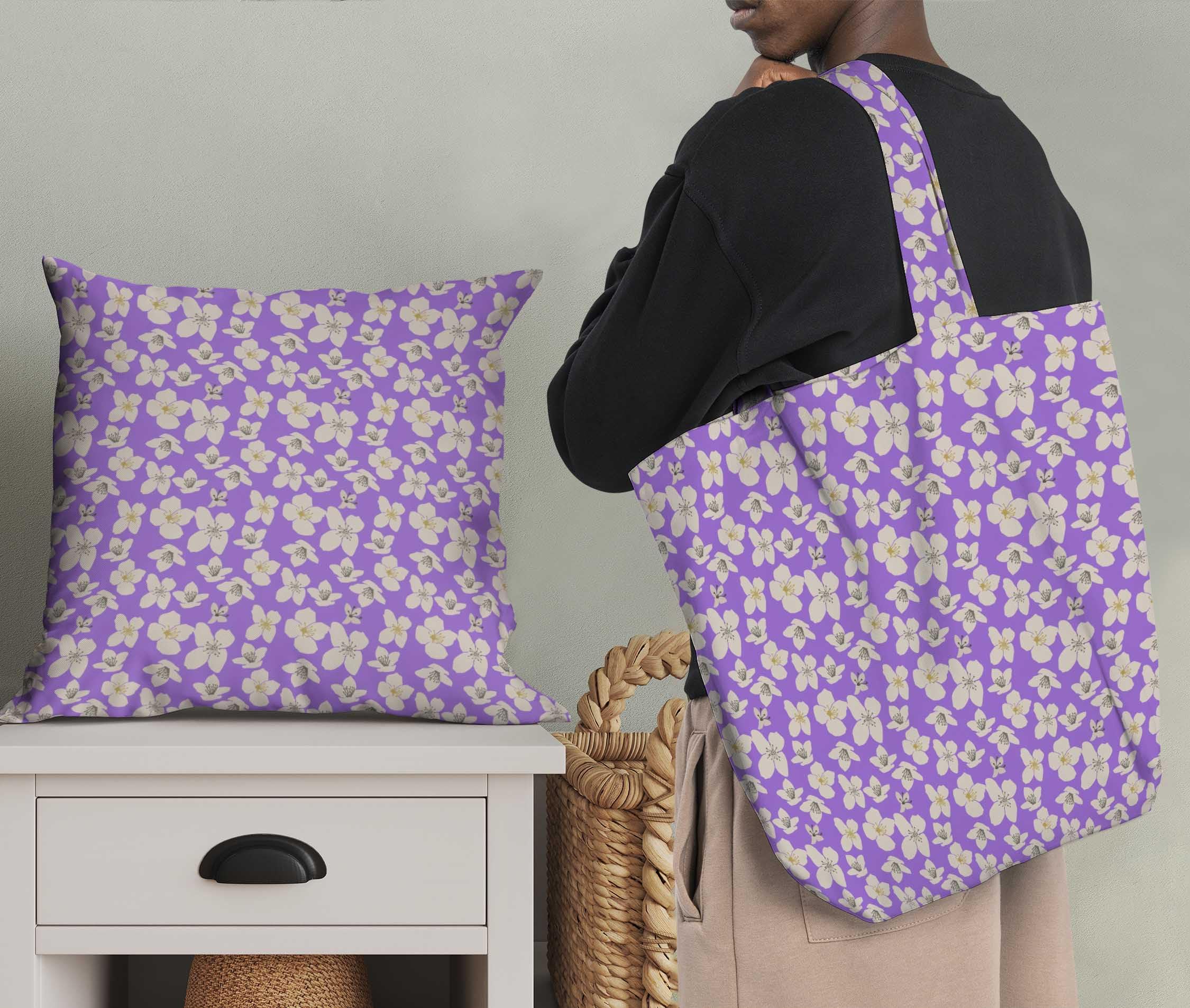 Soimoi Moss Georgette Purple Fabric by The Yard - 42 Inch Wide Floral Printed Textile for Dresses, Curtains & DIY Crafts - Lightweight Cardamine Pattern Fabric for Sewing & Home Decor