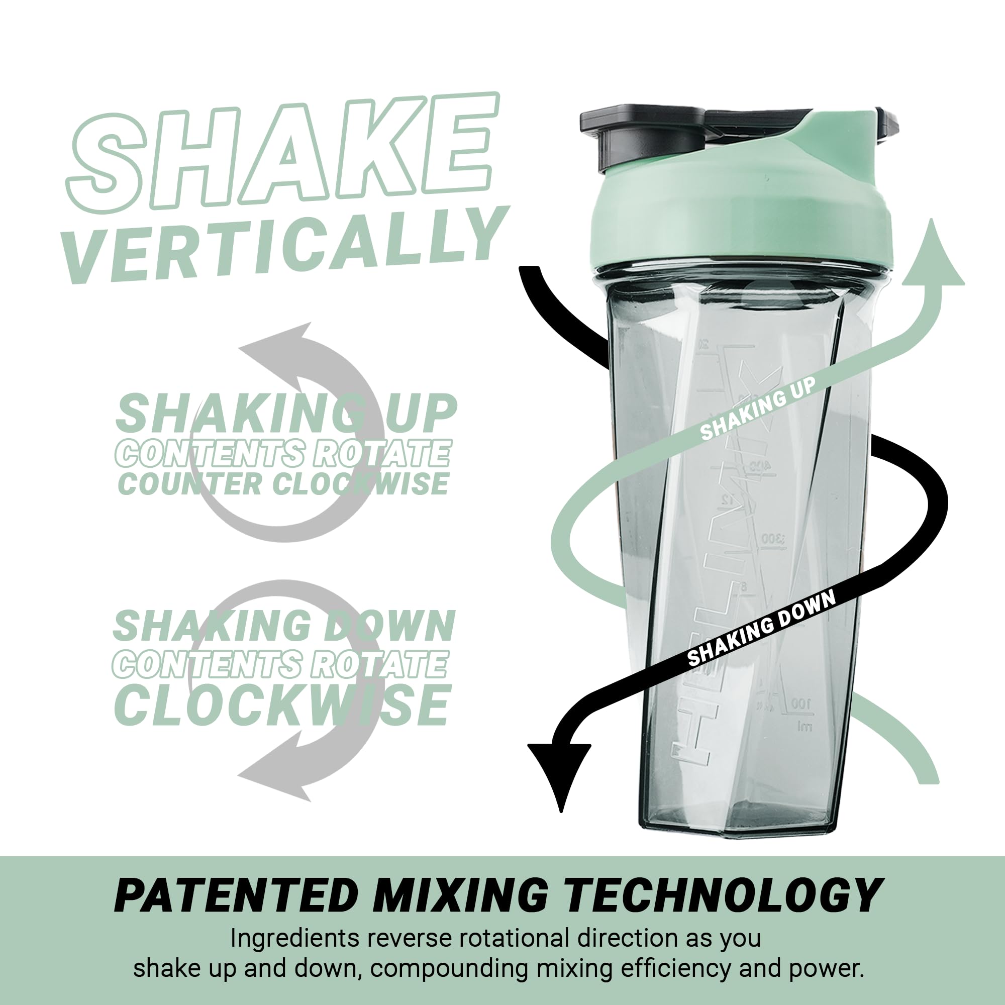 HELIMIX 2.0 Vortex Blender Shaker Bottle - 28oz BPA-Free Protein Shaker Cup for Gym & Travel | No Blending Ball Needed | USA Made | Mixes Protein Powder, Smoothies & Cocktails | Dishwasher Safe | Perfect for Workout Recovery & Meal Prep