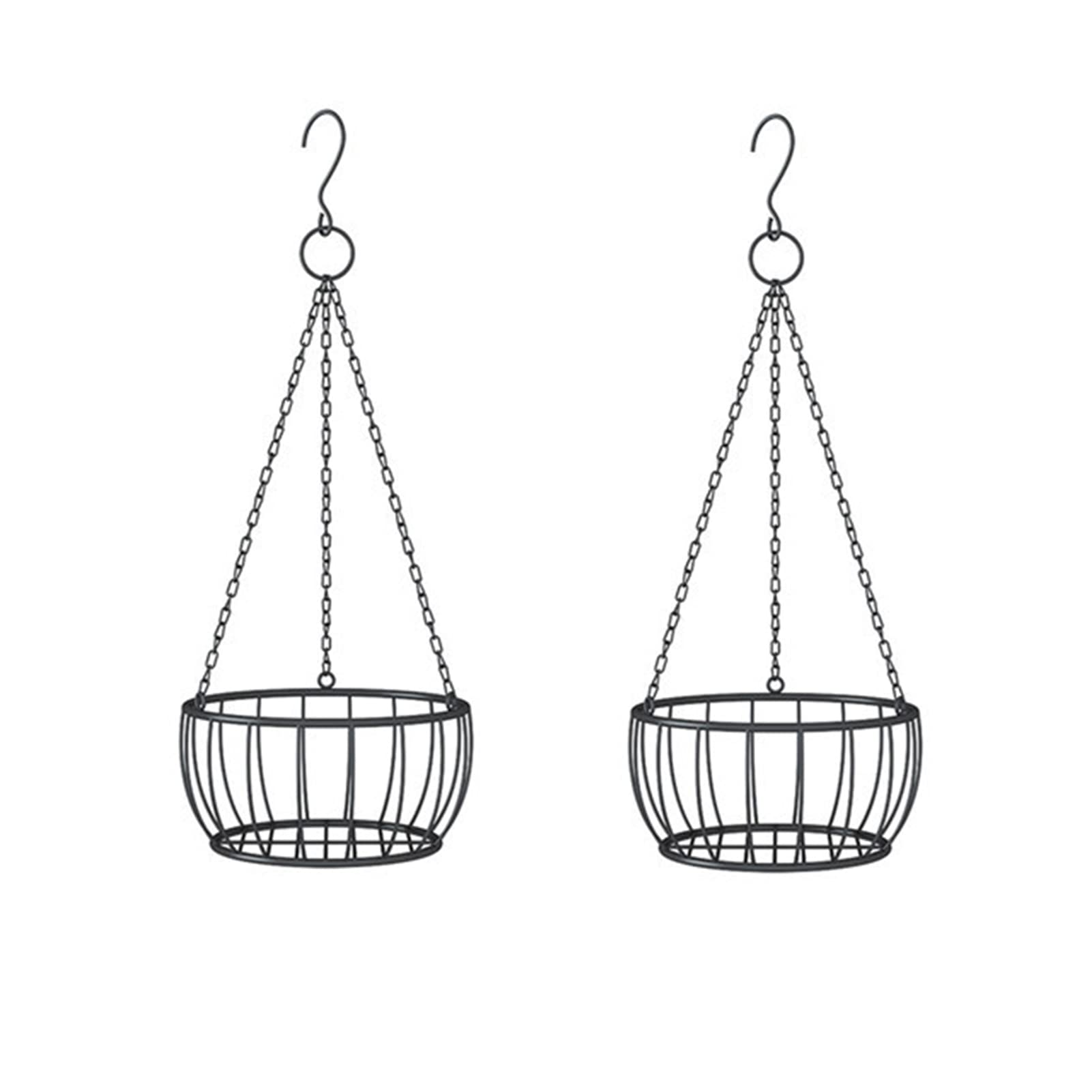 Metal Hanging Plant Stand with Suspended Basin - Indoor/Outdoor Decorative Hook Display for Home, Garden, Balcony & Patio