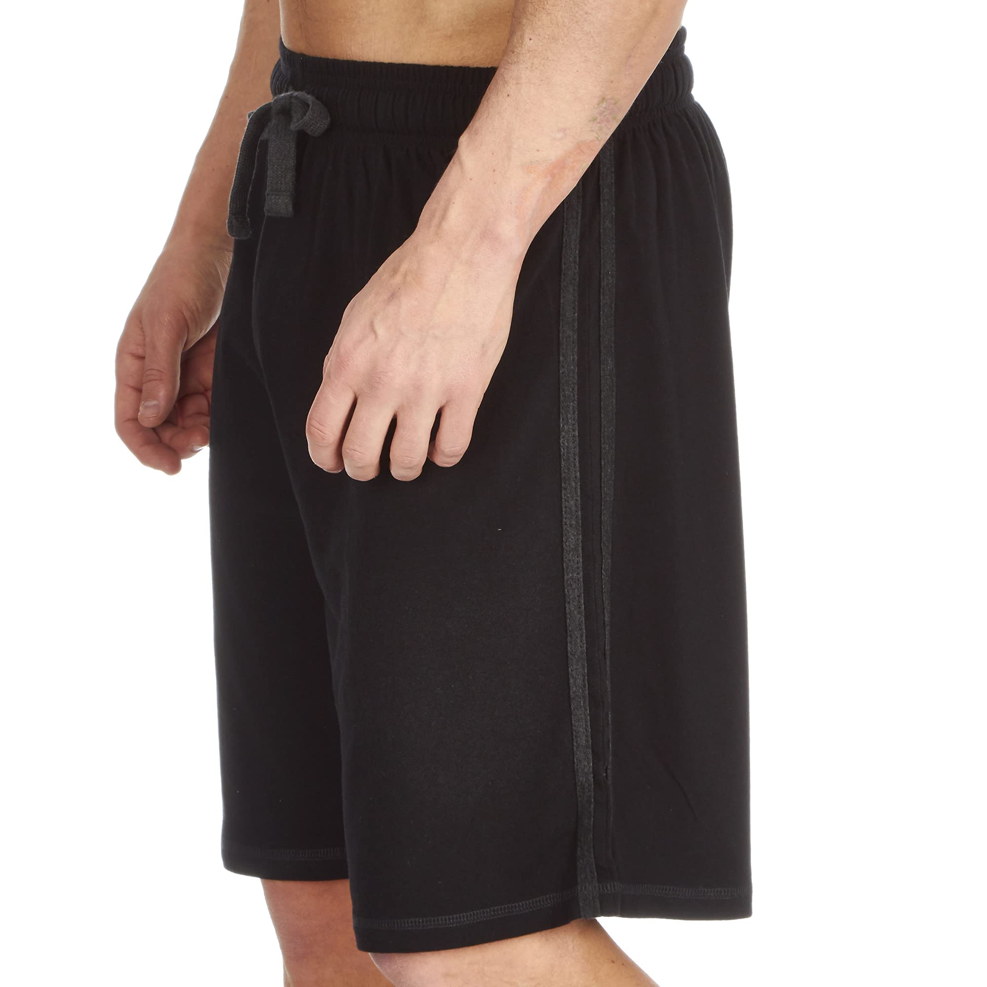 Men's Contrast Stripe Lounge & Pajama Shorts Set - Comfortable Sleepwear for Relaxing at Home or Vacation