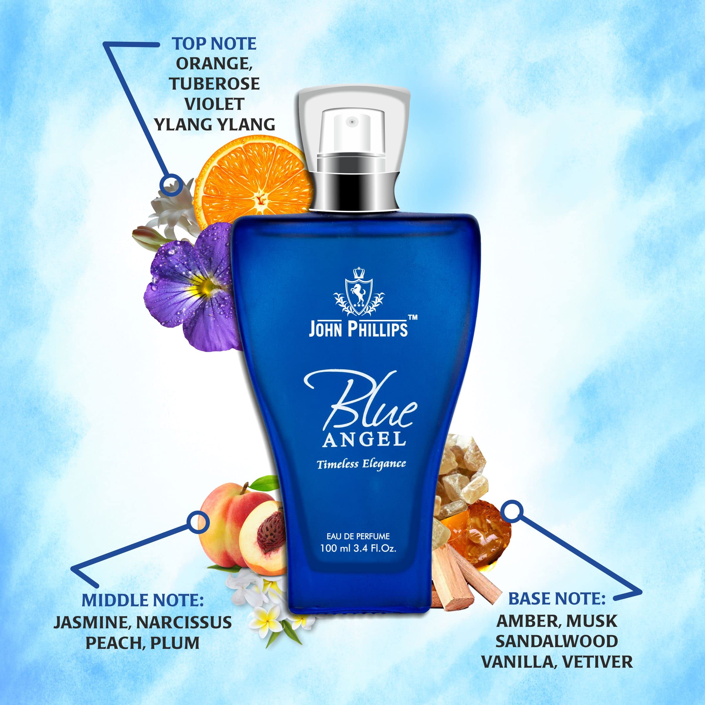 John Phillips™ Blue Angel & Be Found Eau De Parfum - Unisex Perfume for Men & Women | Daily Wear, Casual & Office Fragrance | Long Lasting French Perfume for Date Night & Special Occasions