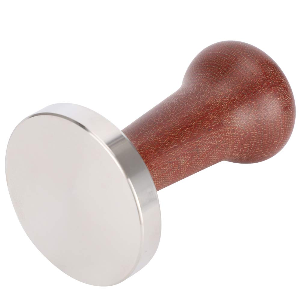 Premium 2.3 Inch Stainless Steel Coffee Tamper with Wood Handle - Professional Espresso Tamping Tool for Home Baristas, Coffee Shops & Office Use - Perfect for Espresso Machine Powder Pressing & Latte Art Preparation