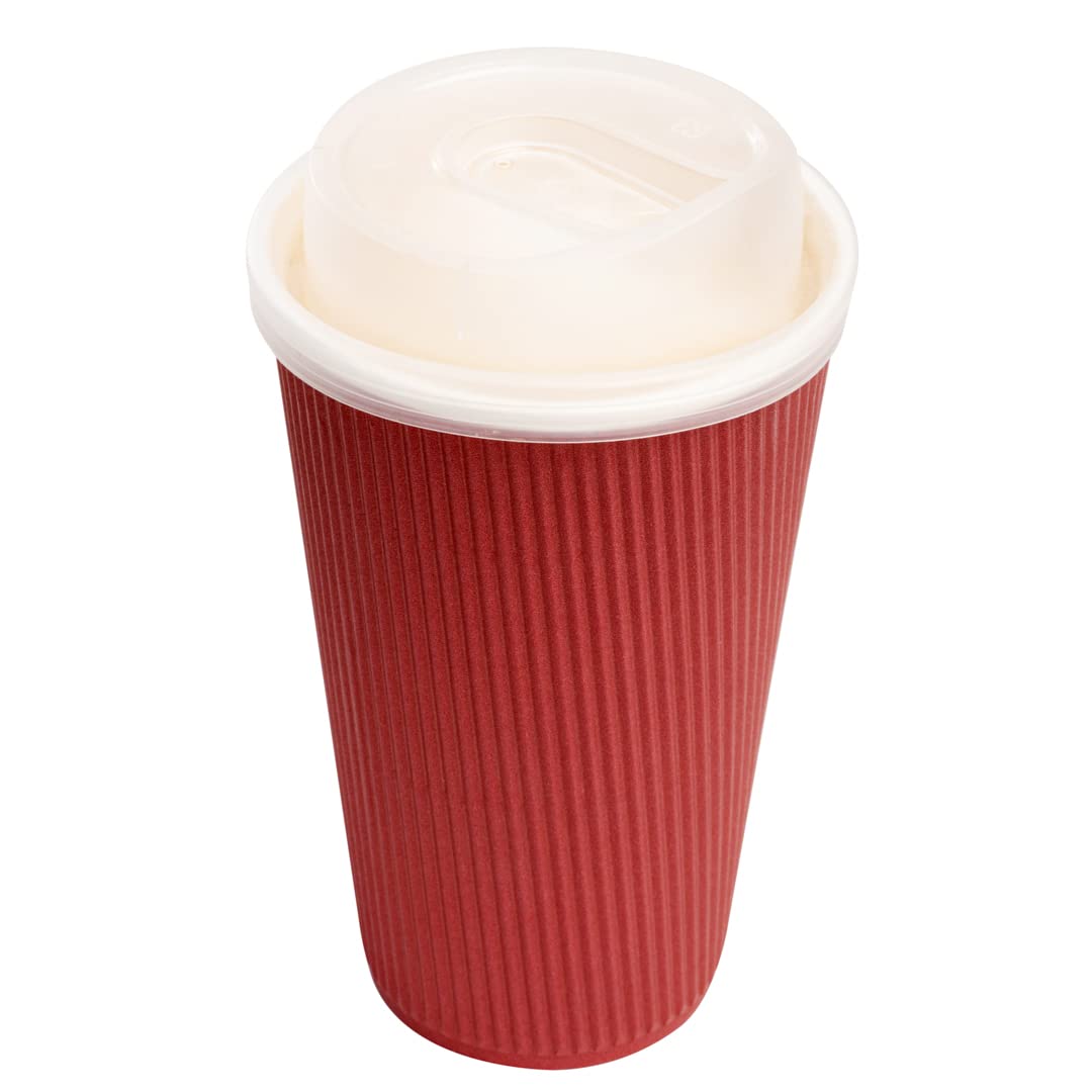 Restpresso Disposable Paper Cup Lids for 8, 12, 16 & 20-OZ Coffee Cups - 500 Pack Clear Plastic Hot Drink Lids with Detachable Plug & Spout - Compatible with Restaurantware (Cups Sold Separately) - Perfect for Coffee Shops, Cafes & Takeout Services