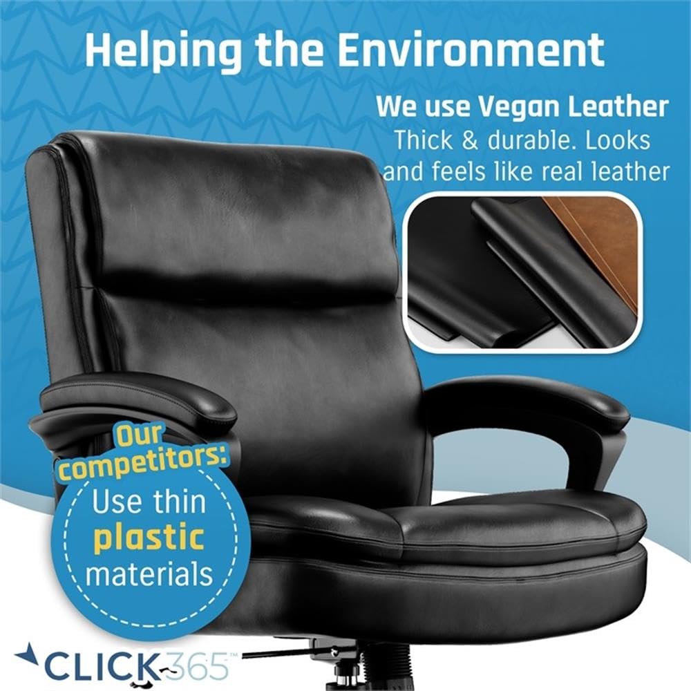 Transform 2.0 Ergonomic Mid Back Office Chair - Bonded Leather Black - Comfortable Desk Chair for Home & Office Workspace, Gaming, and Long Hours Sitting