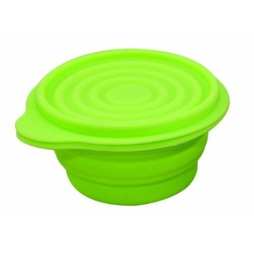 BPA Free 1.5 Cup Collapsible Silicone Food Storage Container with Airtight Lid - Lime Green | Space-Saving Kitchen Organizer for Meal Prep, Leftovers & On-the-Go Snacks