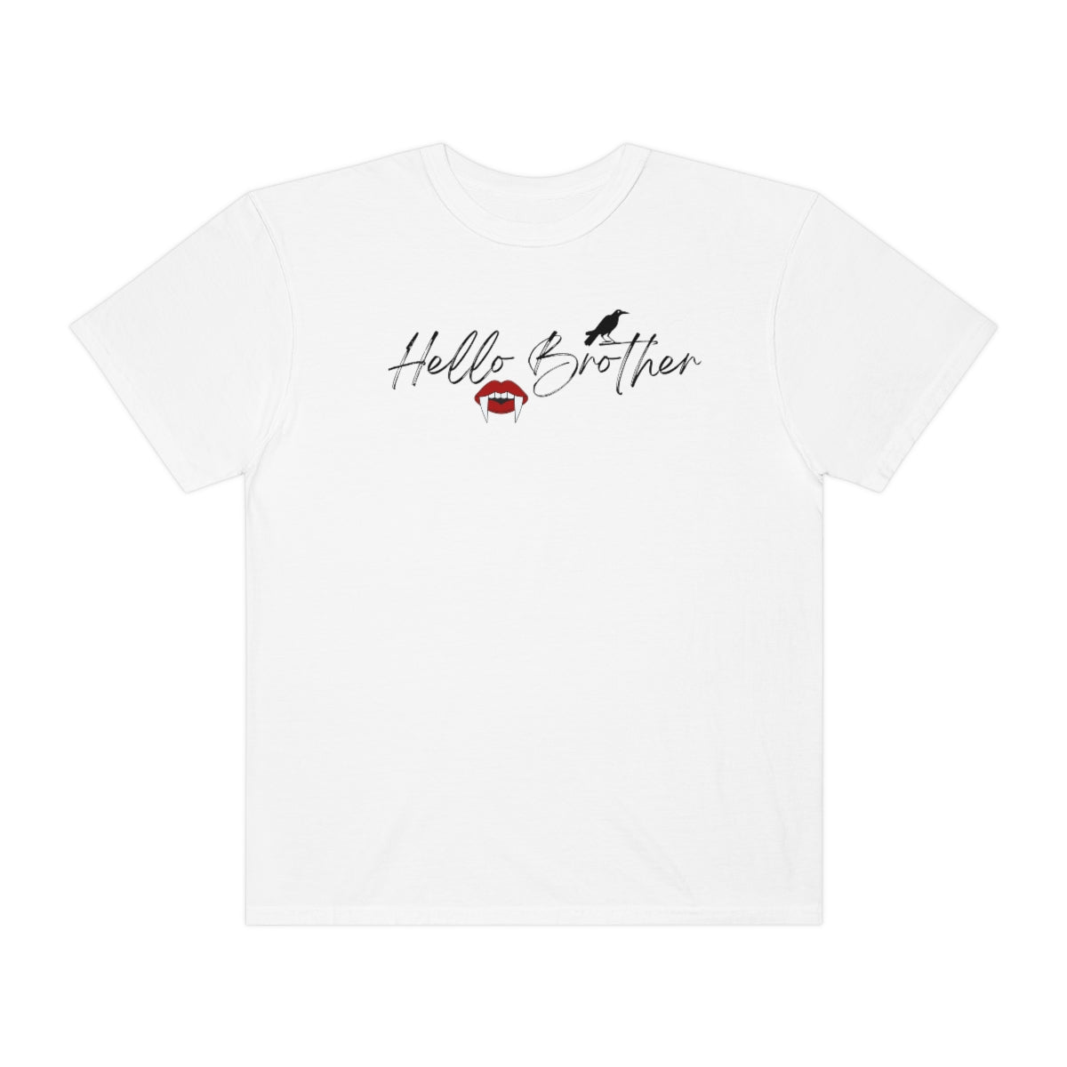 Hello Brother Vampire Diaries T-Shirt | Damon Salvatore TVD Fan Shirt | Oversized Gothic Tee for Men & Women | Perfect for Halloween, Cosplay & Vampire-Themed Parties