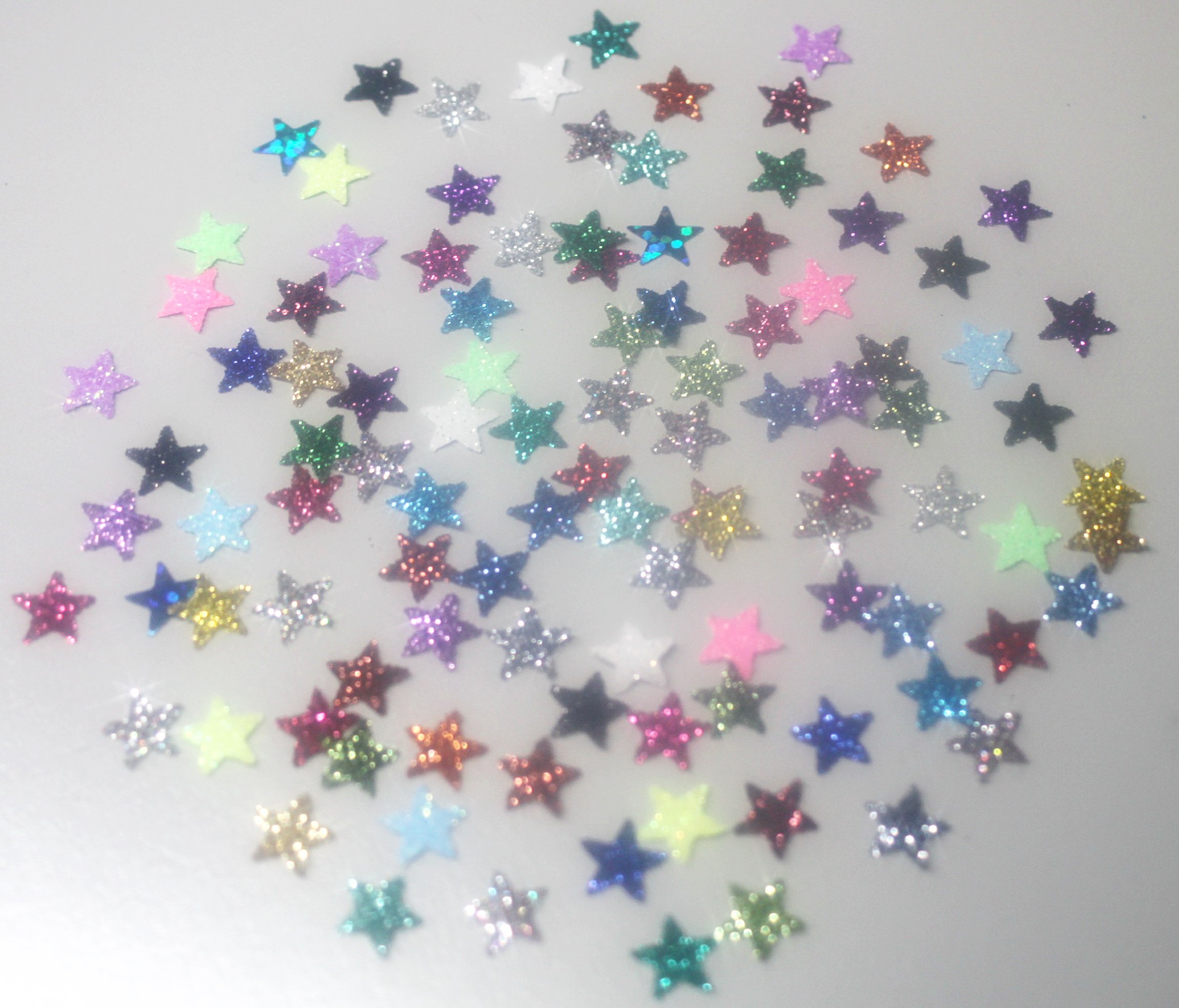 30 Stars Color Eglantine 1cm Glitter Flex Iron-On Patches for DIY Clothing, Bags & Accessories - Perfect for Customizing Jeans, Jackets & Backpacks