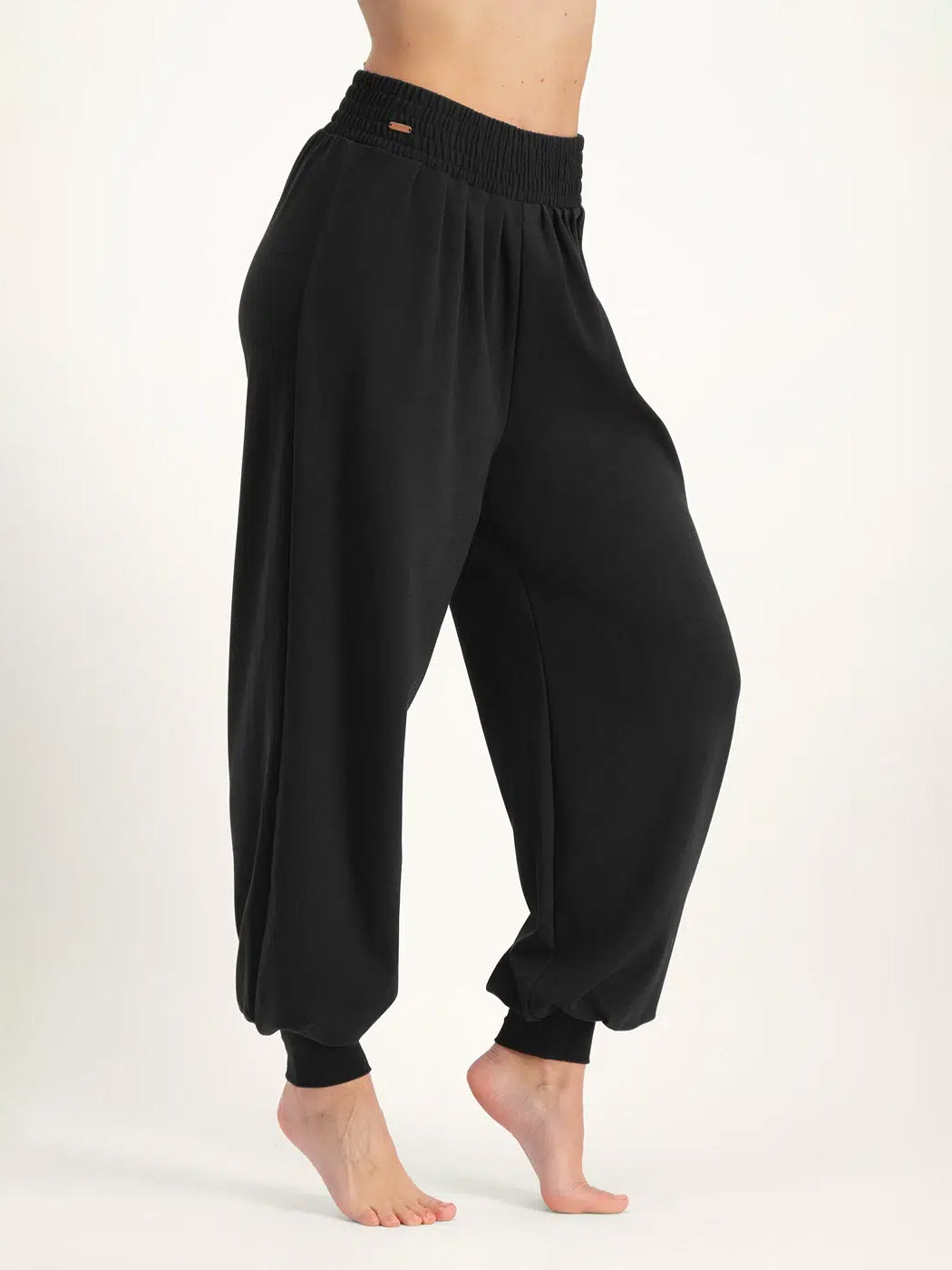 Urban Goddess Jaya Harem Yoga Pants - Onyx Black | High Waisted Stretchy Workout Leggings for Yoga, Gym & Lounge | Women's Comfortable Athletic Wear
