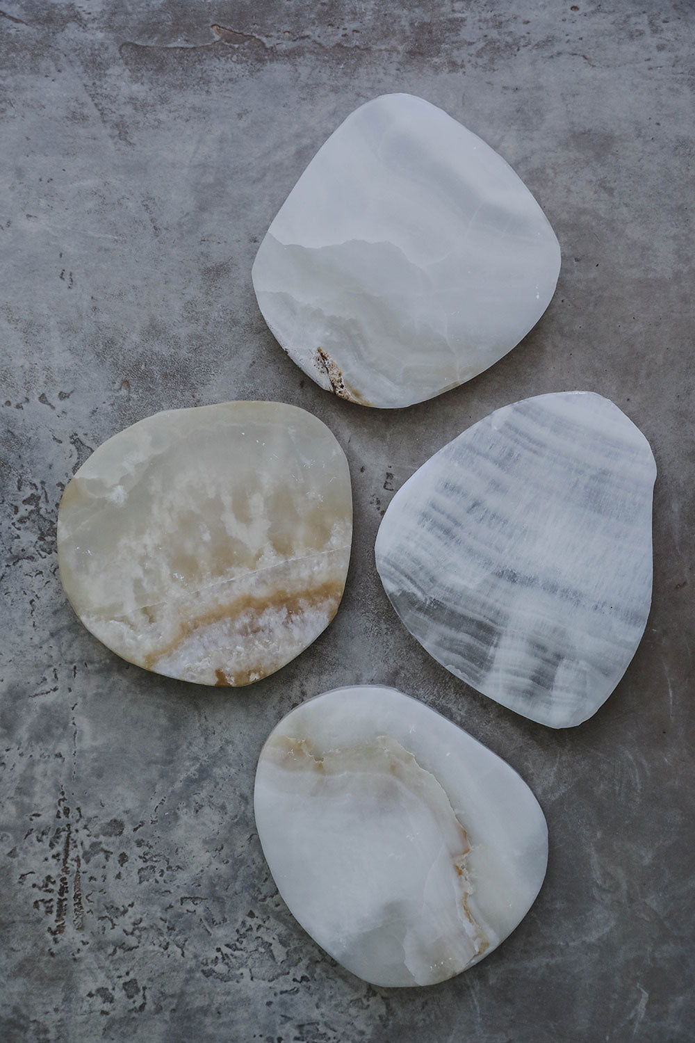 Premium Alabaster Coaster Set - Natural Stone Drink Coasters for Home & Bar - Elegant Table Protection for Wine, Coffee & Cocktails