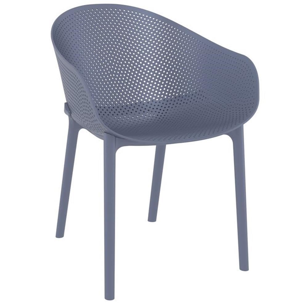 Dark Gray Compamia Sky Patio Dining Arm Chairs (Set of 2) - Outdoor Furniture for Garden, Balcony, and Terrace Dining