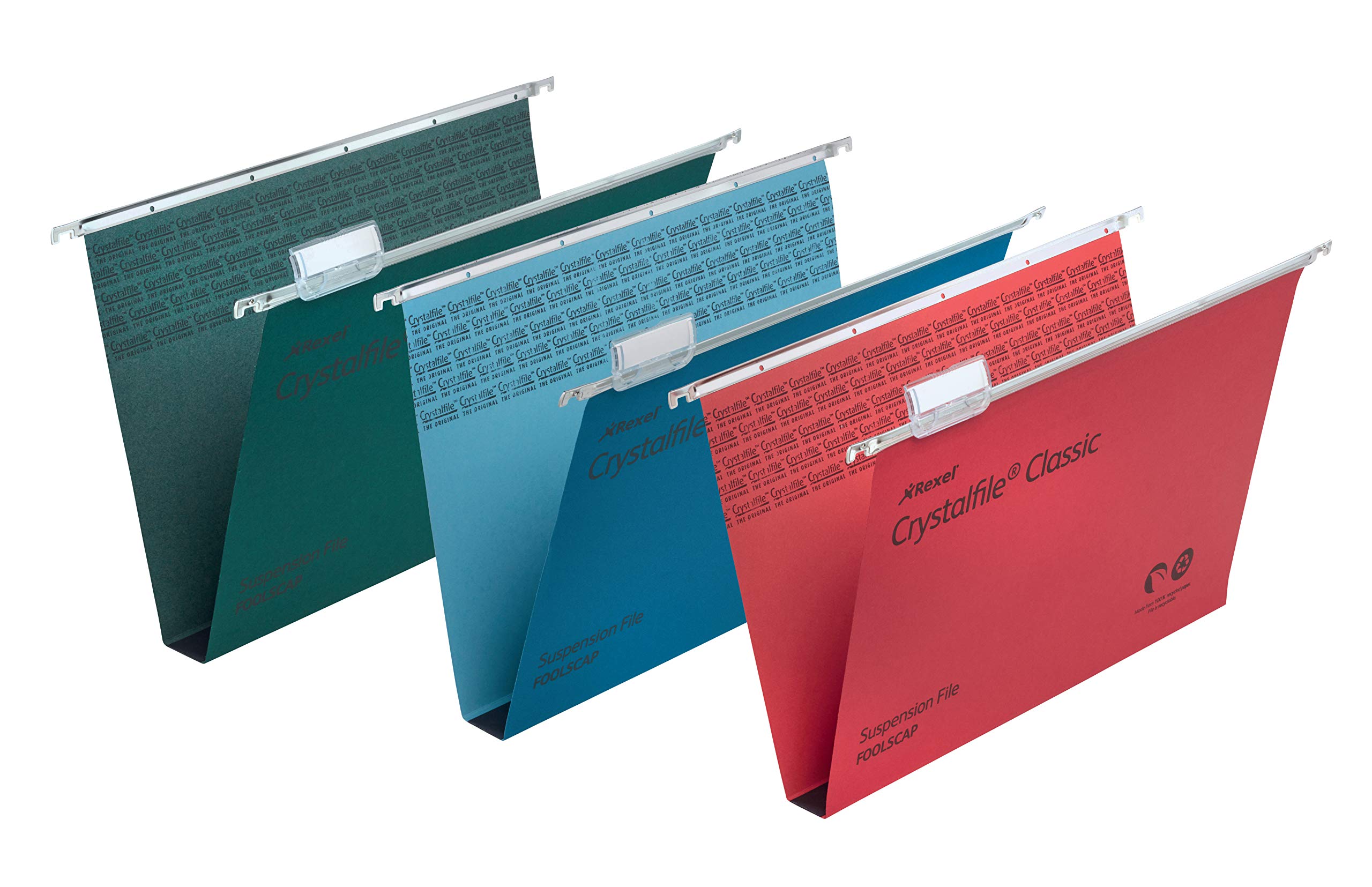 Crystalfile 30mm Double Cap FC Pack of 50 (78041) - Perfect for Office, School, and Home Organization