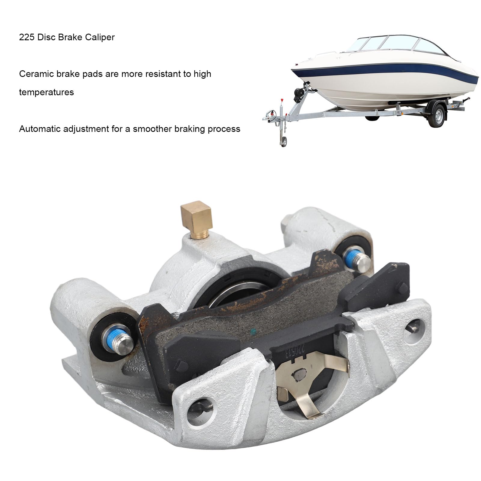 High Strength 225 Disc Brake Caliper for 3500-6000lbs Trailers - Stainless Steel & Cast Iron Construction for Smoother Braking with Ceramic Pads | Durable Replacement for Heavy-Duty Trailers, Boat Trailers, and Utility Vehicles