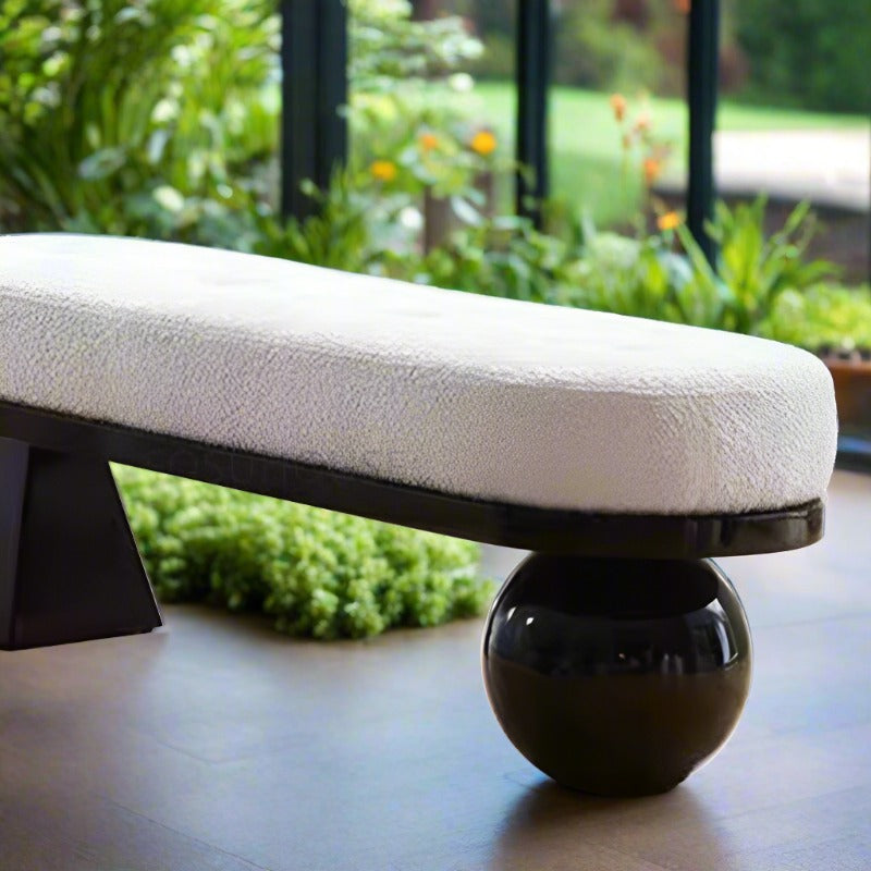 Luxury Designer Cashmere Bench - Soft & Elegant Seating for Living Room, Bedroom, or Office Decor
