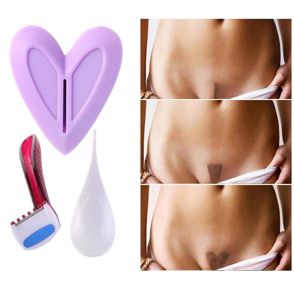 Amagogo Women's Bikini Hair Removal Stencil Set - Heart & Customizable Shapes for Smooth Skin | Perfect for Waxing, Shaving & DIY Grooming at Home