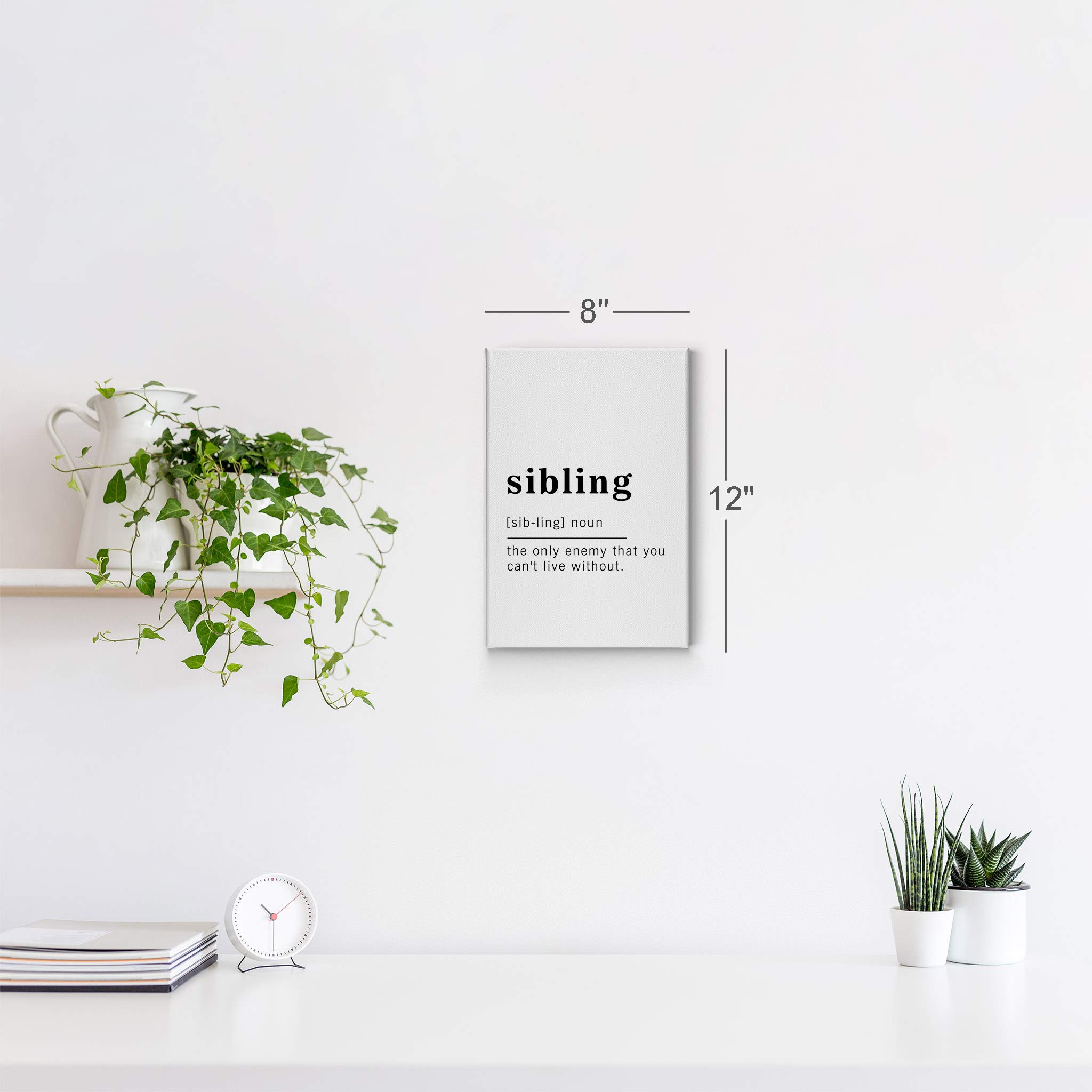 Funny Sibling Definition Dictionary Art Print - Inspirational Quote Canvas Wall Decor for Office, Living Room, Bedroom & Bathroom - Ready to Hang Home Decor Gift (40x30 Inches, Made in USA) - Perfect for Family Spaces, Sibling Gifts & Home Styling