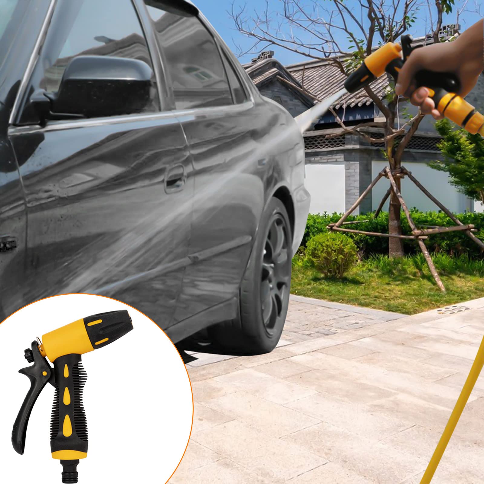 **High Pressure Water Spray Gun - Heavy Duty Car Wash Nozzle, Garden Hose Sprinkler for Cleaning, Watering & Outdoor Use - Slip-Resistant & Durable (Perfect for Cars, Patios & Lawn Care)**