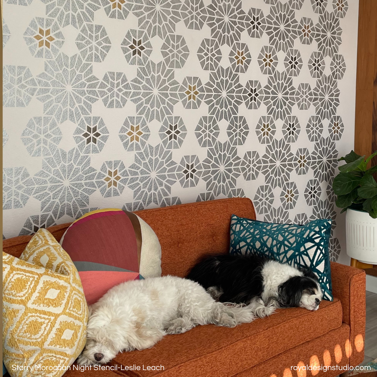 Starry Moroccan Night Stencil - DIY Wall Art Stencil for Home Decor, Ceiling & Furniture Painting - Perfect for Bedroom, Nursery, and Boho Style Interior Design