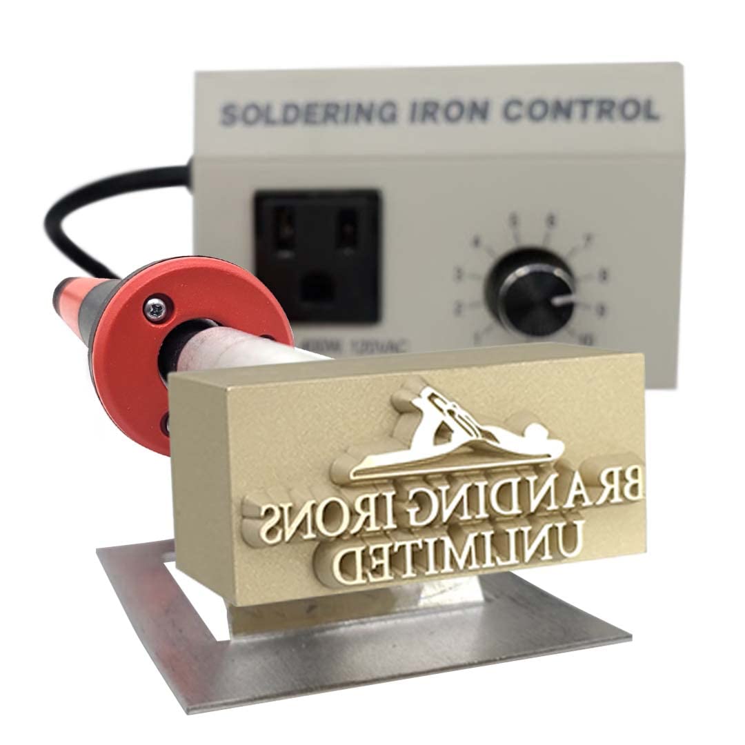 Custom Electric Branding Iron with Personalized Text & Wood Planer Design - USA Made - Perfect for Woodworking, Leather Crafting & DIY Projects