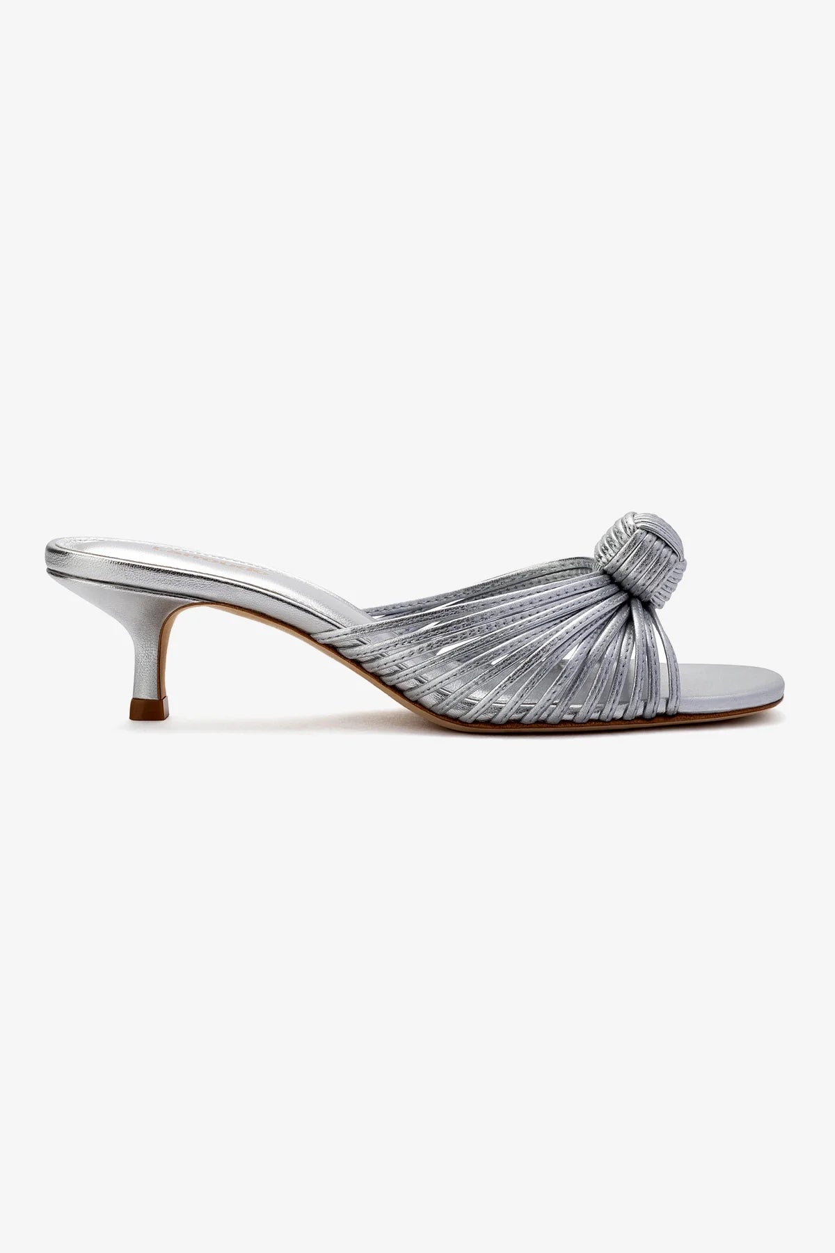 Valerie Women's Silver Metallic Leather Mule Slippers - Comfortable Casual Shoes for Home, Office & Outdoor Wear