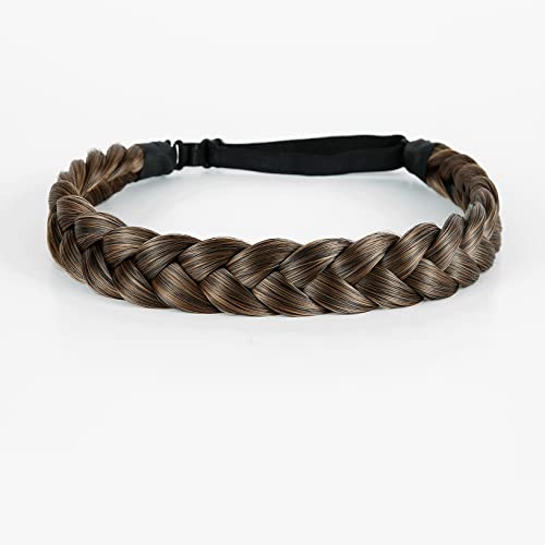 3 Strands Synthetic Braided Headband for Women - Classic Chunky Elastic Hair Band, Bohemian Style Trendy Hair Accessory (65g) - Perfect for Yoga, Workouts, Beach and Casual Wear