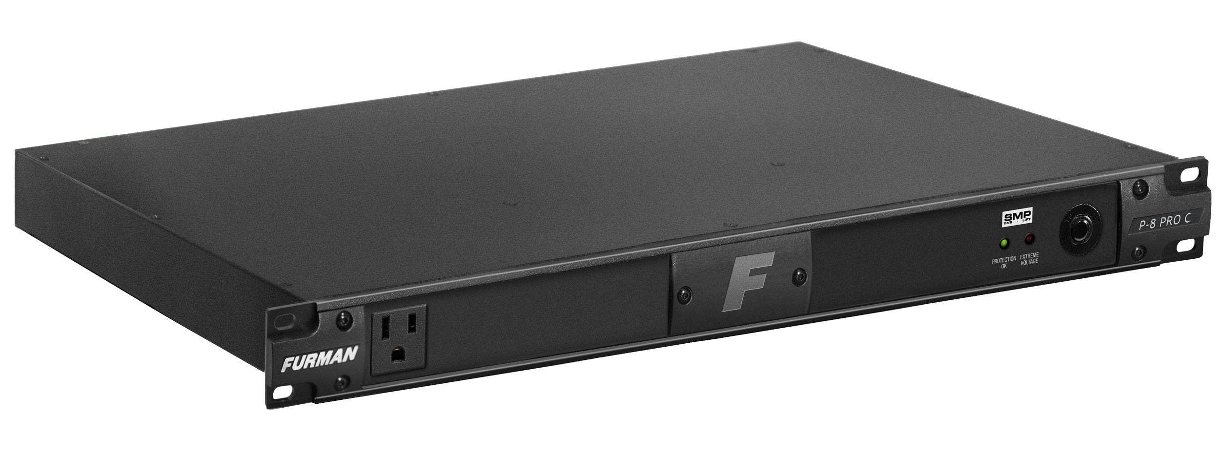 Furman P-8 PRO C Power Conditioner - 8 Outlets Surge Protector with Voltage Regulation & Noise Filtering for Home Theater, Studio & AV Equipment Protection