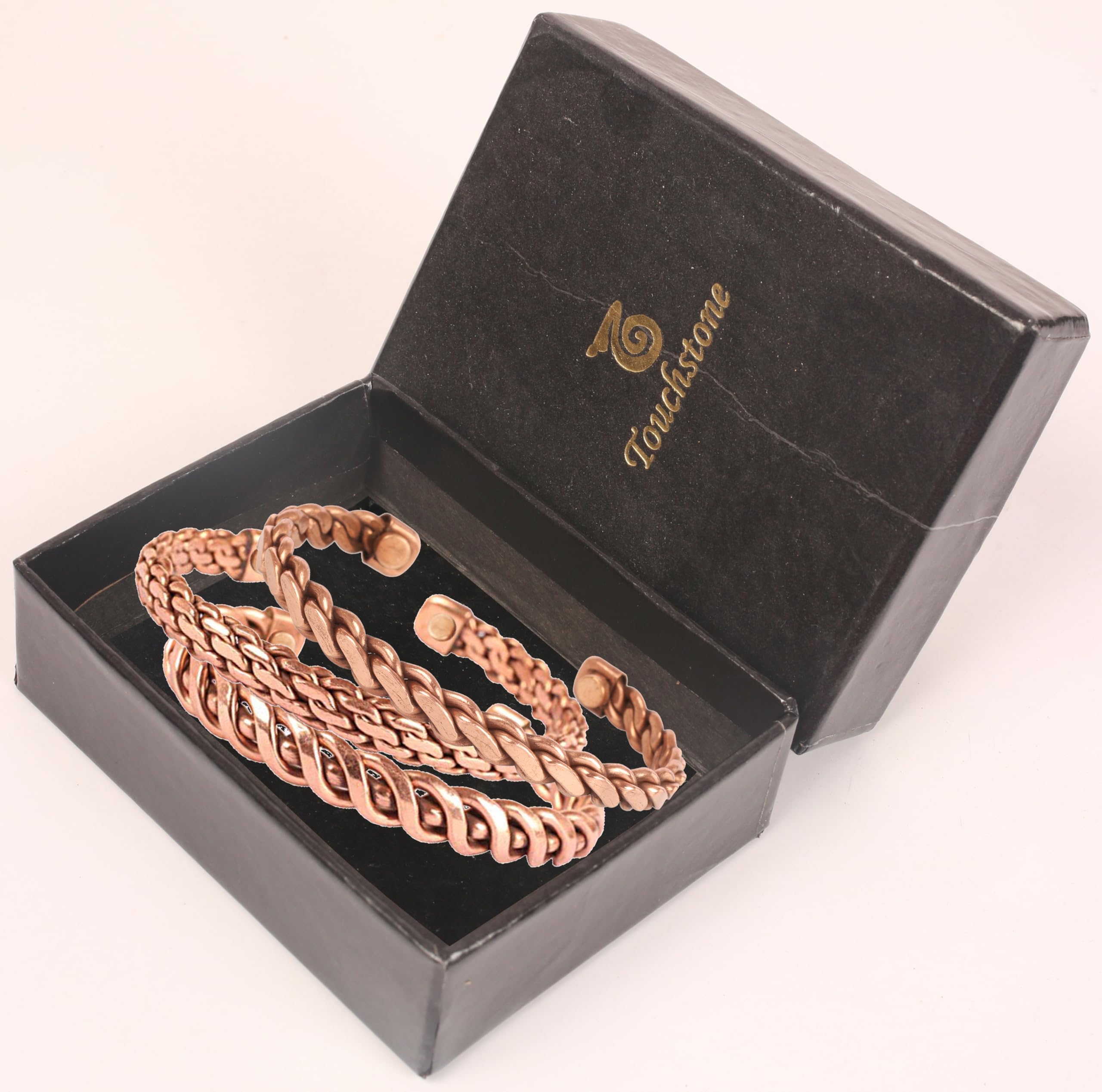 Touchstone Tibetan Style Copper Bracelet - Hand Forged Solid High Gauge Copper Cuff Jewelry for Women & Men - Multiple Design Options - Perfect for Yoga, Meditation & Spiritual Healing
