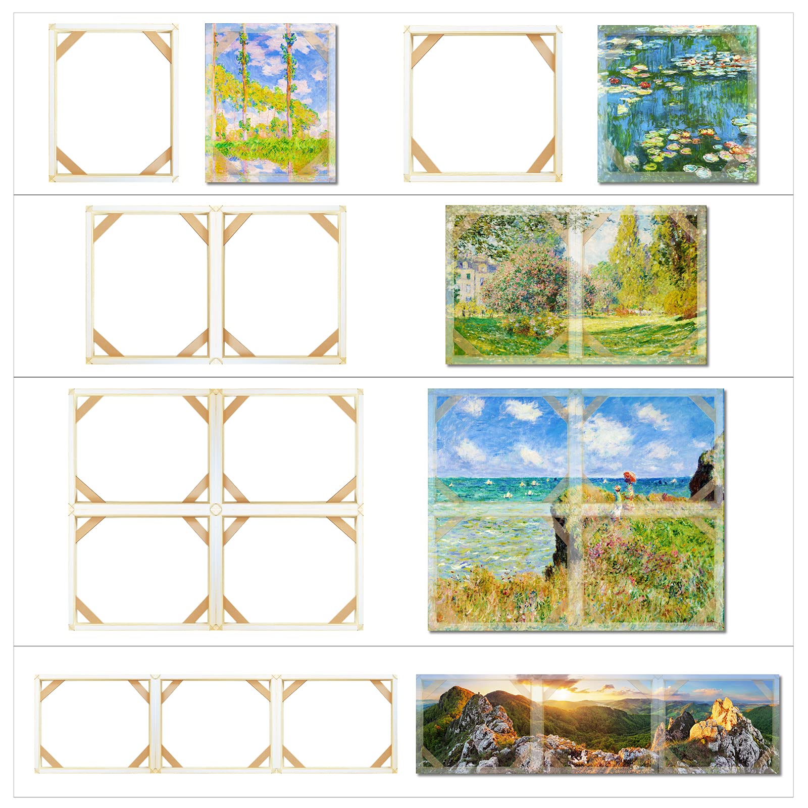 DIY Solid Wood Canvas Frame Kit for Oil Painting & Wall Art - Home Decor