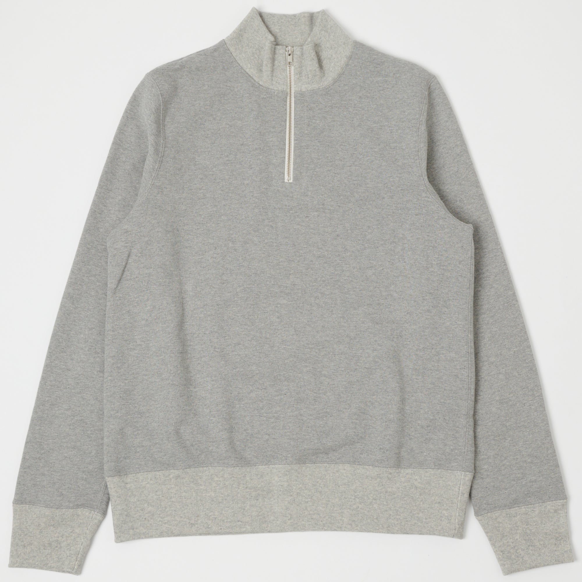 Merz b. Schwanen 343Z Half Zip Sweatshirt - Premium Grey Melange Cotton Pullover for Men | Casual Wear, Layering & Outdoor Activities