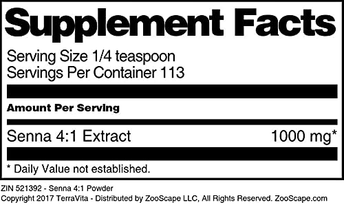 Premium Senna Leaf Powder 4:1 Extract (4 oz) - Natural Herbal Supplement for Digestive Support & Detox | Ideal for Tea, Smoothies & Wellness Routines