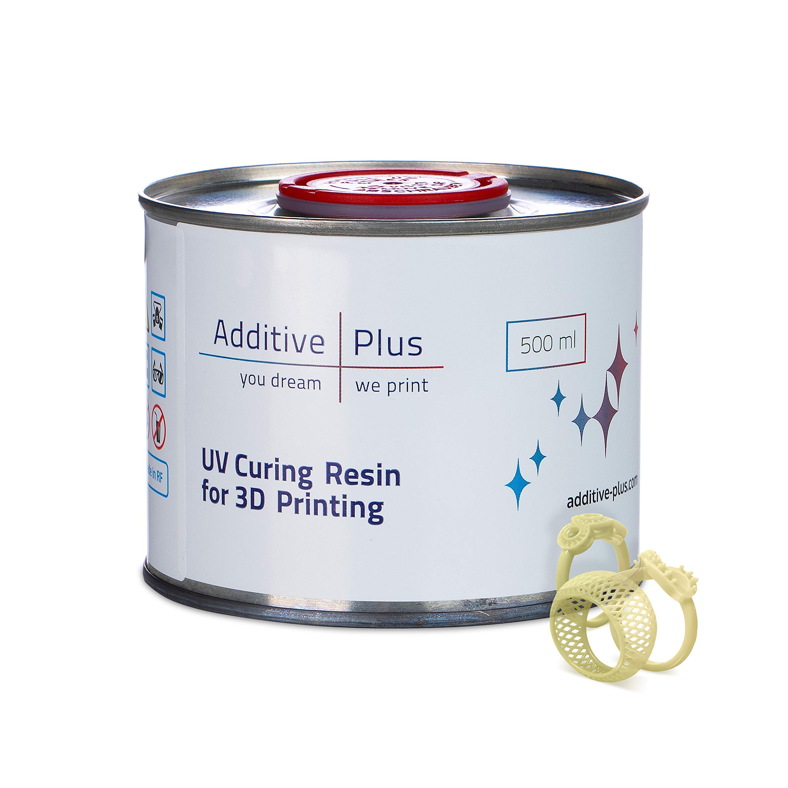 Premium LCD 3D Printer Resin - High Detail Castable Jewelry Wax Resin for Lost-Wax Casting | UV Curing Photopolymer with Superior Accuracy | Translucent 500ml | Perfect for Ring Making, Pendant Crafting & Fine Jewelry Production