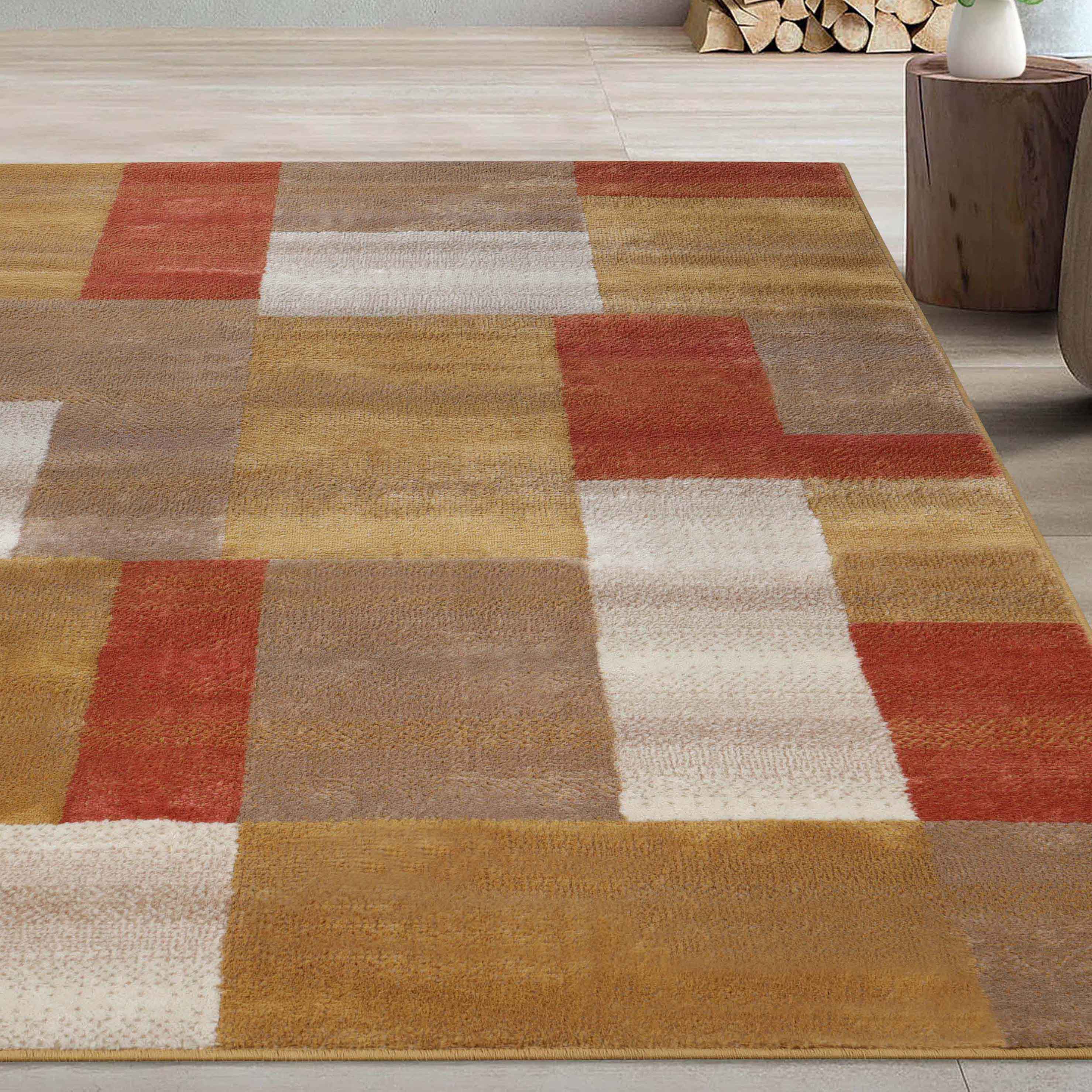 Clifton Modern Geometric Patchwork Area Rug or Runner Rug - Stylish Home Decor for Living Room, Bedroom & Office - Soft & Durable Floor Covering