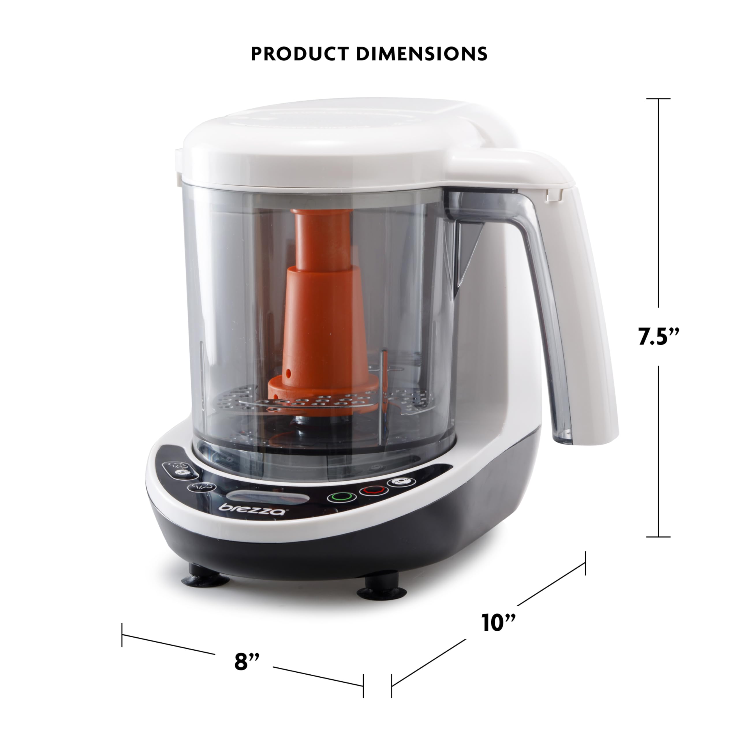 Baby Brezza One Step Baby Food Maker Deluxe – Automatic Shut Off, Dishwasher Safe Steamer & Blender for Homemade Organic Purees – Perfect for Infants & Toddlers – Includes 3 Pouches + 3 Funnels – Ideal for Busy Parents Making Healthy Meals at Home