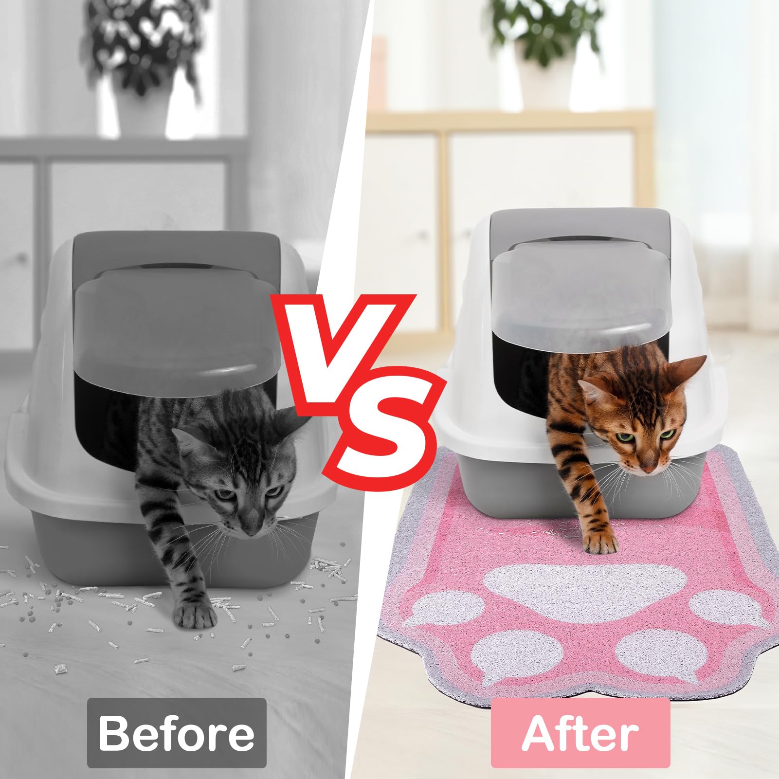 Premium Non-Slip Cat Litter Mat - Extra Large Litter Box Mat with Unicorn Design | Soft, Washable & Durable Kitty Litter Trapping Mat | Cute Cat Food Mat for Easy Cleanup | Perfect for Multi-Cat Homes & Small Apartments