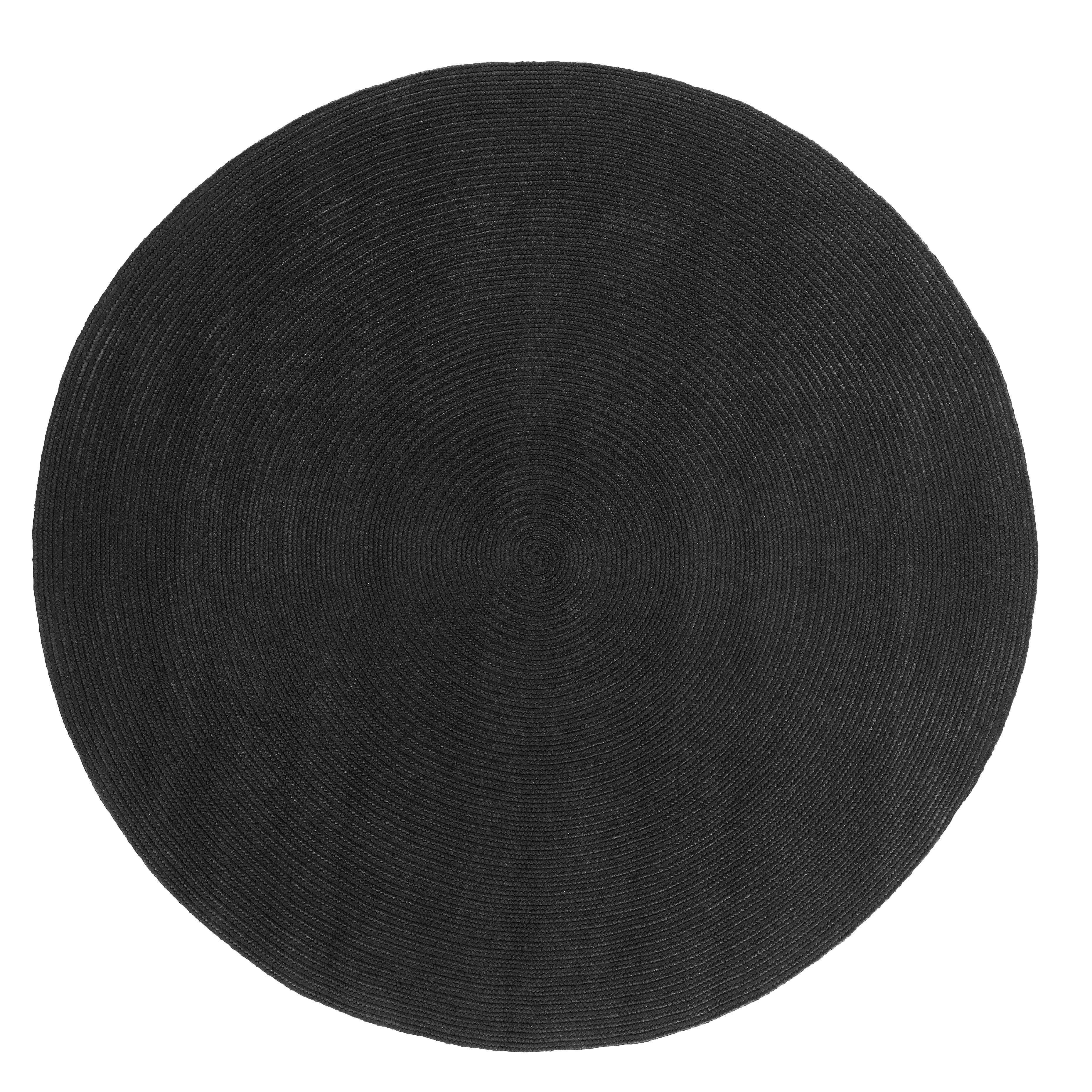 Bohemian Braided Round Area Rug - Indoor/Outdoor Solid Design for Living Room, Bedroom, Patio & Deck Decor