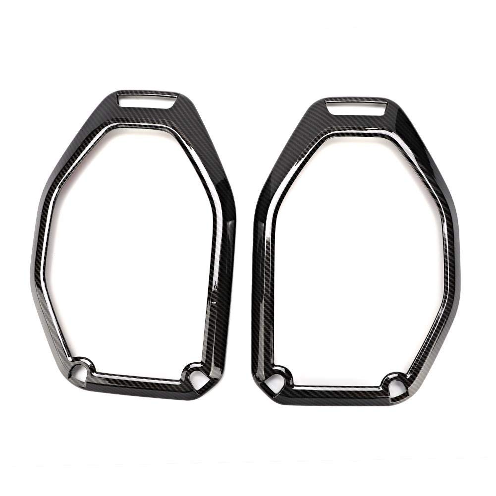 Acouto 2PCS Carbon Fiber Car Speaker Cover Trim Ring - Compatible with Jeep Wrangler JL 2018+ Models | Interior Roof Speaker Decoration & Protection | Perfect for Off-Road & Car Audio Upgrades