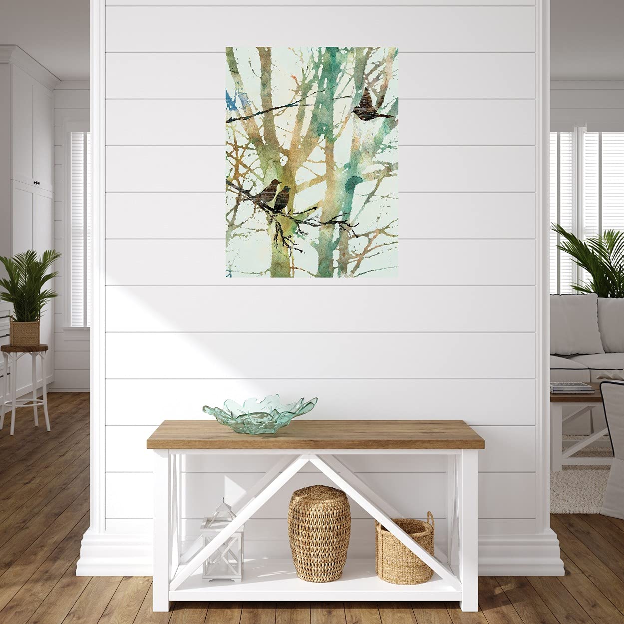 Botanical Birds Fine Art Canvas Wall Decor by Carol Robinson - 42x56 Inches - Ready to Hang for Living Room, Bedroom, Office & More - Nature Inspired Home Décor for Modern Spaces