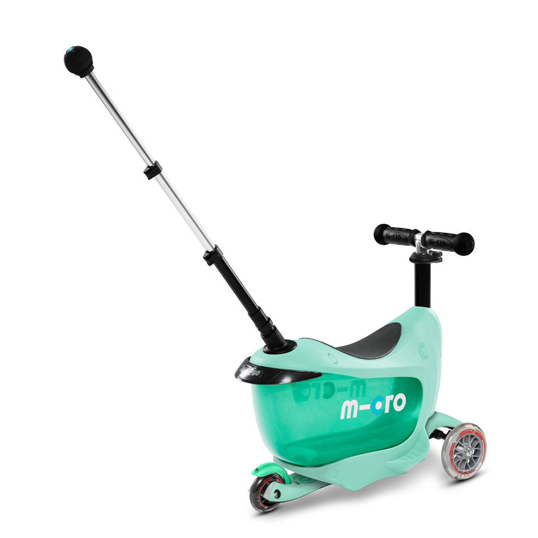Micro Mini 2Go Deluxe Plus 3 Wheel Scooter for Kids - Lightweight Foldable Kick Scooter with Adjustable Handlebar, Mint Green - Perfect for Commuting, Park Rides & Neighborhood Fun