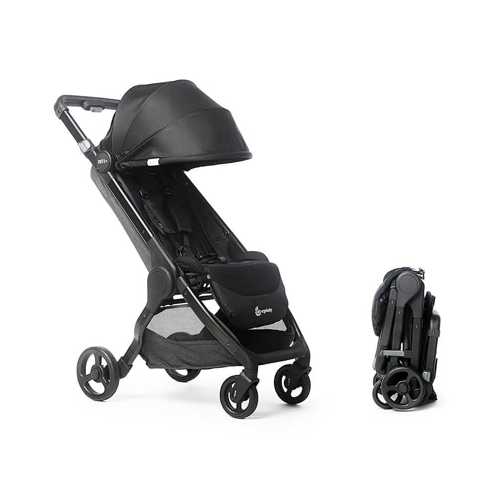 Metro+ Compact City Stroller - Lightweight Travel Stroller for Urban Parents | Perfect for City Walks, Shopping & Public Transport | Black