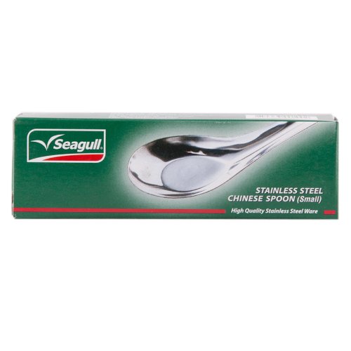 Premium Stainless Steel Chinese Soup Spoon - Small Size by Seagull Thailand - Perfect for Asian Cuisine, Ramen, Pho & Home Dining