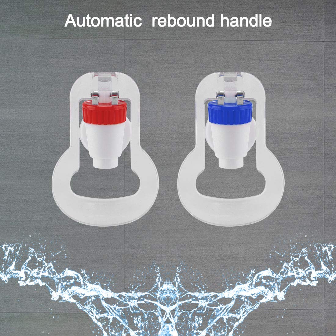 uxcell Red and Blue Plastic Water Cooler Faucet - Hot & Cold Water Dispenser Spigot with Adapter (2 Pack) - Perfect for Office, Home, or Commercial Water Cooler Replacements