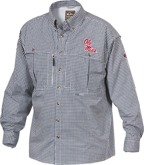Ole Miss Plaid Wingshooter's Shirt - Long Sleeve Hunting & Outdoor Shirt for Men | Perfect for Hunting, Camping & Outdoor Adventures