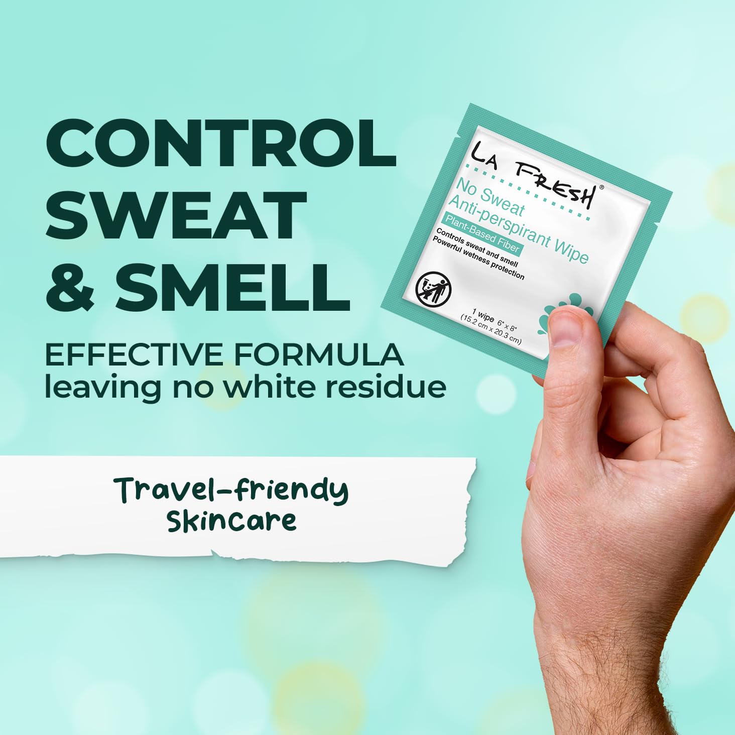 La Fresh Travel Lite Antiperspirant & Deodorant Wipes - 200 Individually Wrapped Body Wipes for Men & Women | On-The-Go Freshness for Travel, Gym & Outdoor Activities