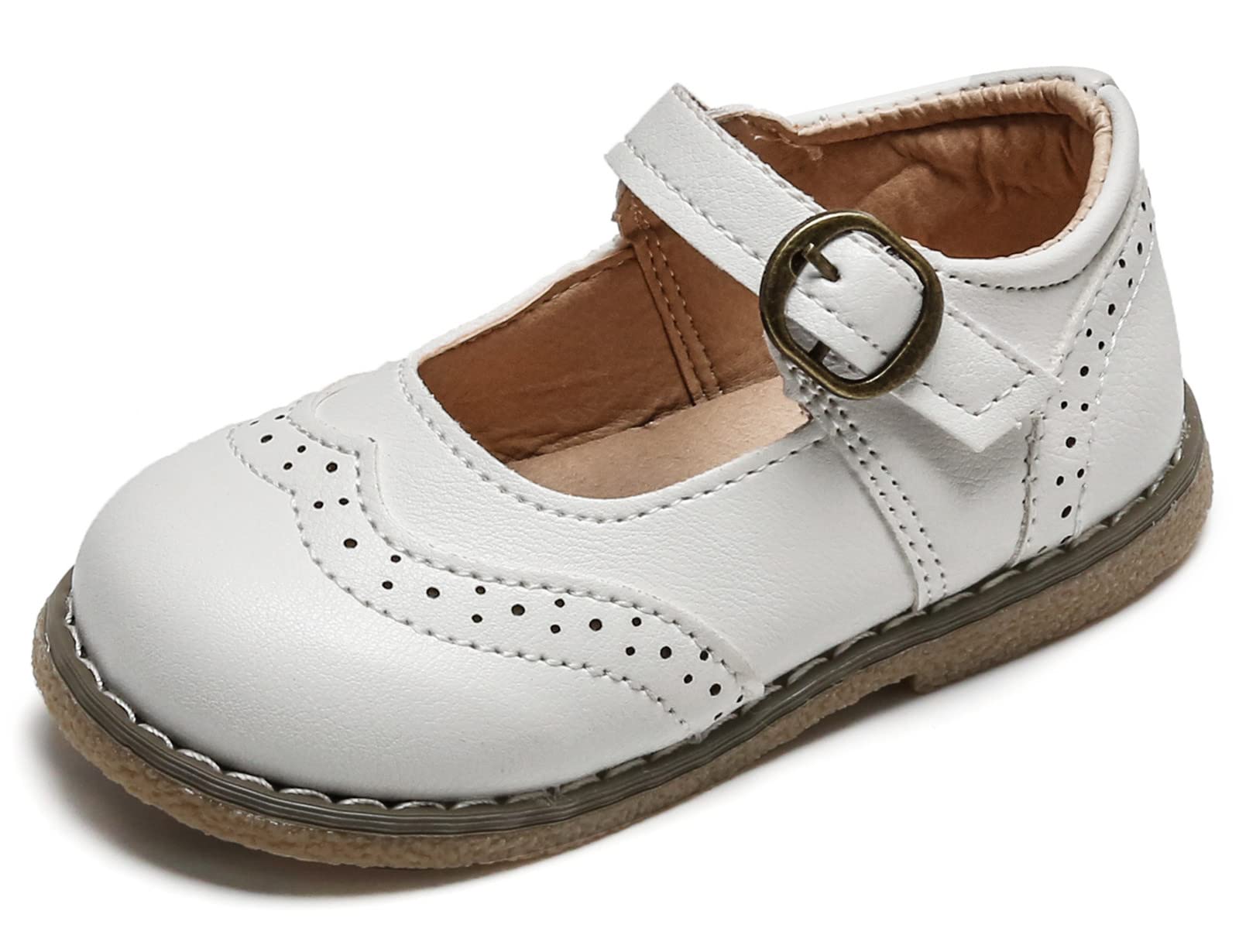 DADAWEN Girls Mary Jane Shoes - Classic School Uniform Flats for Dress & Everyday Wear - Comfortable & Stylish for School, Church, and Special Occasions