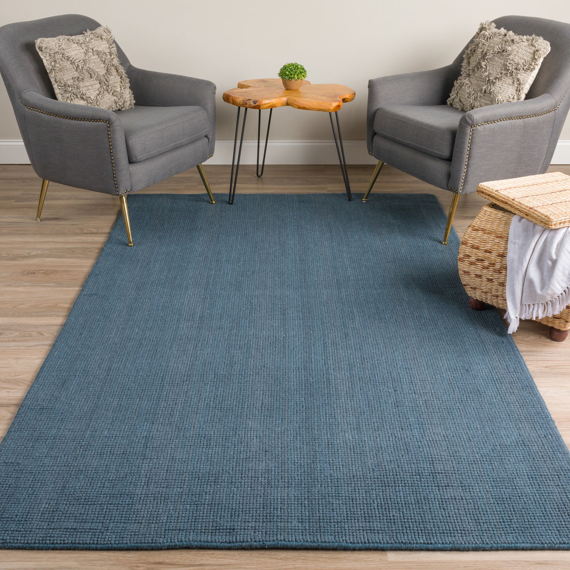 Monaco Sisal Navy Rug - Natural Fiber Area Rug for Living Room, Bedroom & Dining - Durable & Stylish Home Decor