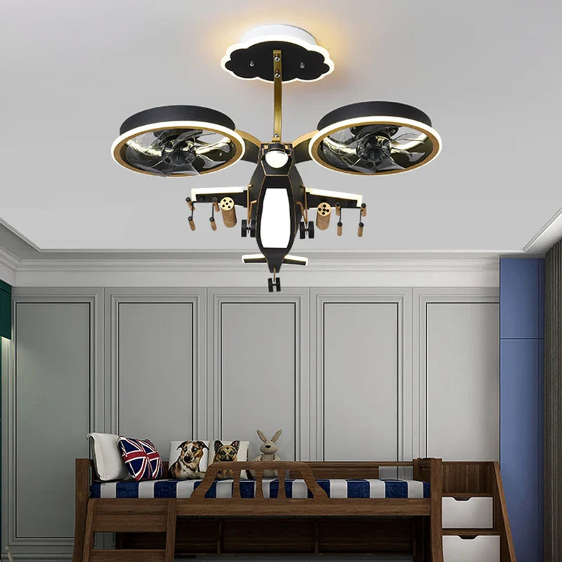 **Kids Fighter Combat Helicopter Ceiling Light - LED Night Light for Boys Bedroom, Nursery Decor - Perfect for Bedtime, Playroom & Themed Room Lighting**